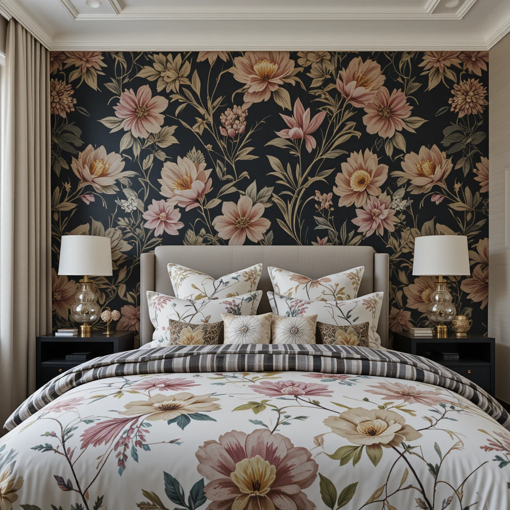 Flower sheet in bedroom